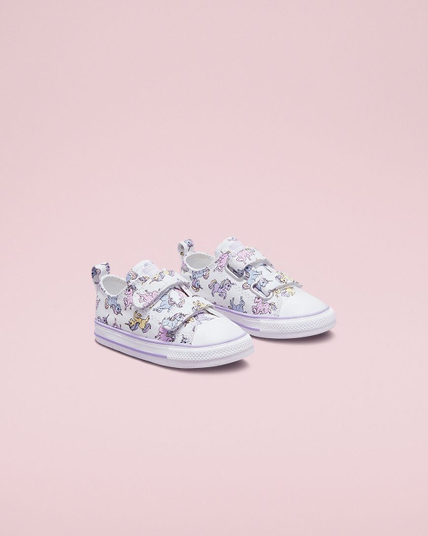 Dívčí Boty Nízké Converse Chuck Taylor All Star Easy-On Unicorns Bílé Šedé Fialové | CZ DSPL54